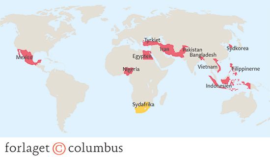 21.9 Andenbølgelandene og Sydafrika