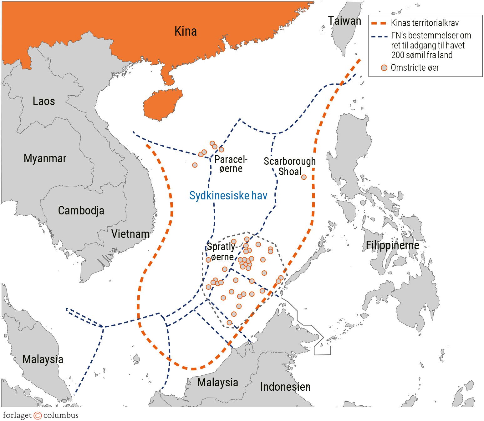 Figur 3.10. Kinas territorielle krav i Det Sydkinesiske Hav
