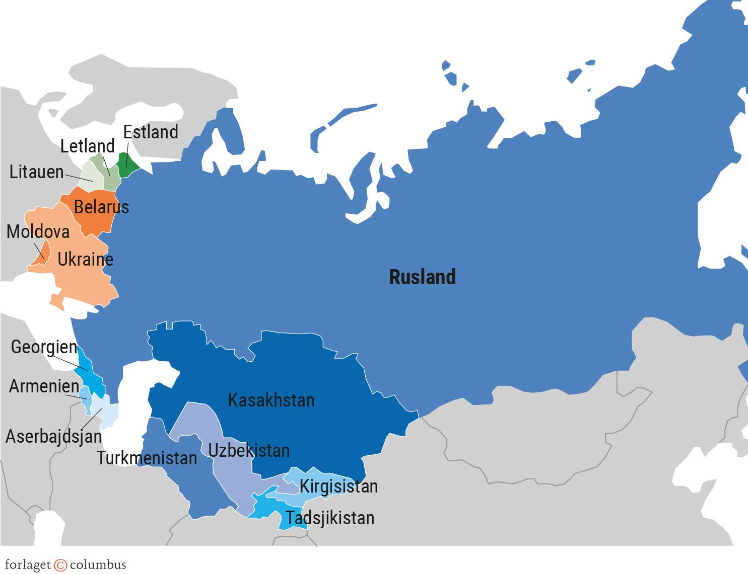 Figur 3.13. Opløsningen af det russiske imperium førte til dannelsen af 21 nye stater