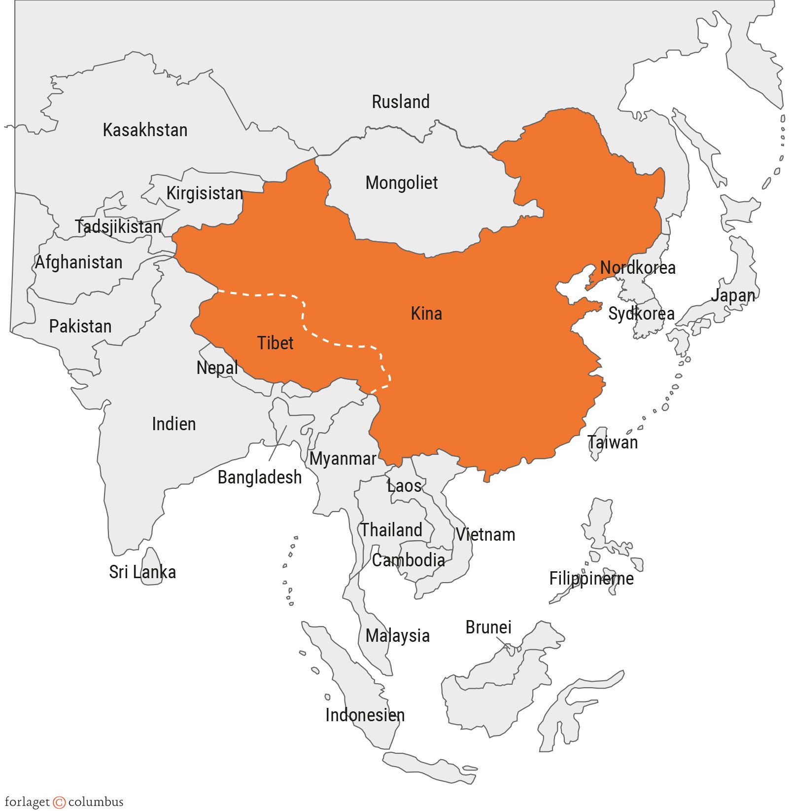 Figur 3.9. Kina og dets naboer