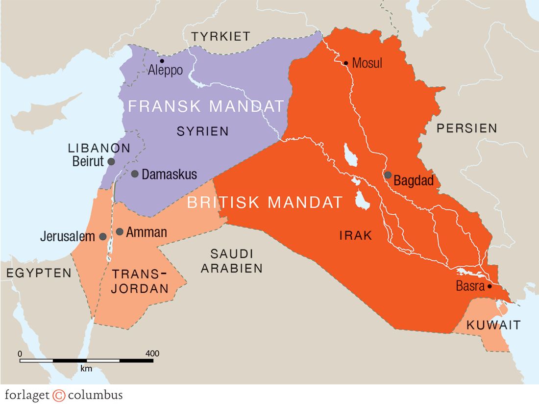 Mandatområderne i Mellemøsten