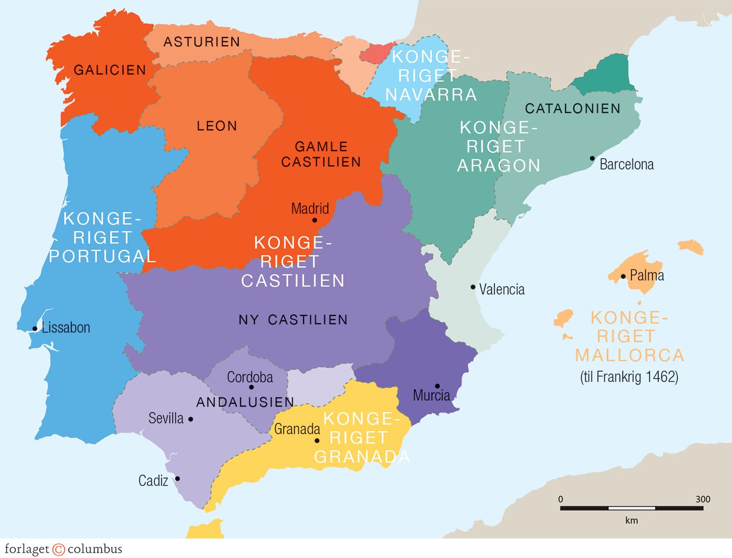 Den iberiske halvø i slutningen af 1400-tallet