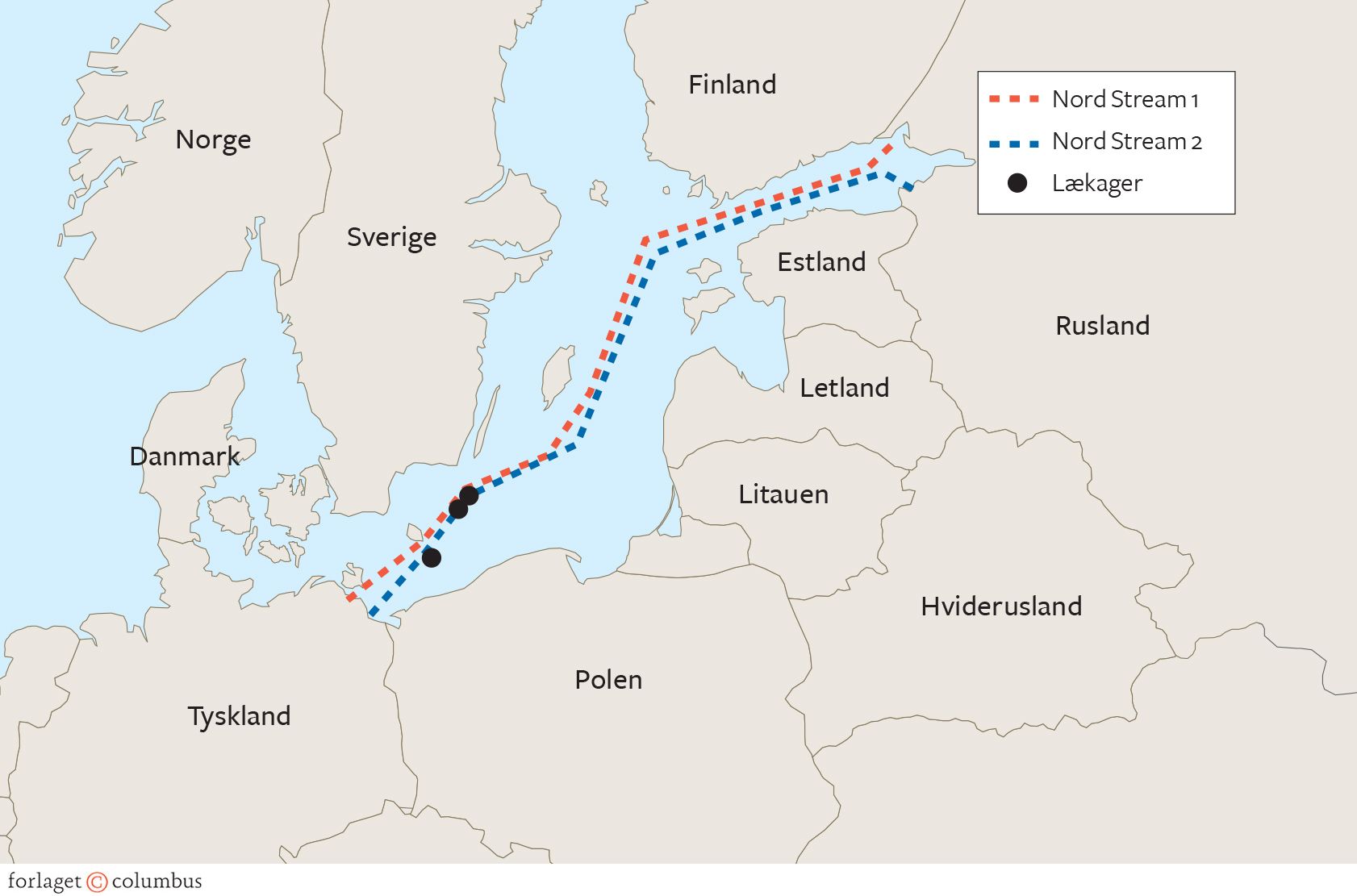 Figur 9.10 Sabotage mod Nord Stream 1 og Nord Stream 2