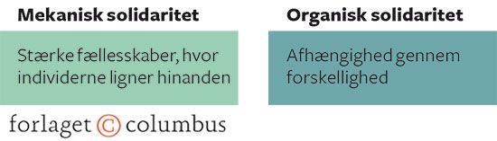 Figur 2.3 Durkheims sondring mellem mekanisk og organisk solidaritet