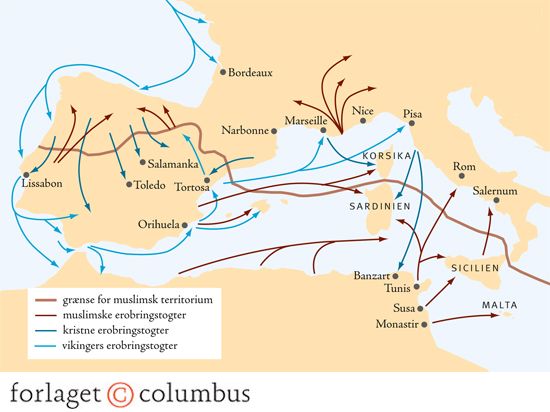 Vestlige Middelhav i det 9. århundrede
